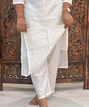 White and Black Color Cotton Salwar Set with Organza Dupatta 3 Piece Salwar Set / ESS348