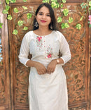 White and Black Color Cotton Salwar Set with Organza Dupatta 3 Piece Salwar Set / ESS348