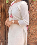 White and Black Color Cotton Salwar Set with Organza Dupatta 3 Piece Salwar Set / ESS348