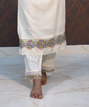 White and Pink Hakoba Grand Salwar Set / ESS133