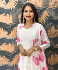 White and Pink Western Suit with Over Coat / ESS328