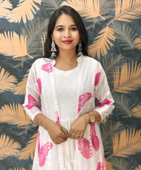 White and Pink Western Suit with Over Coat / ESS328