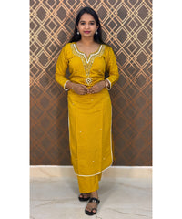 Yellow and Half White Salwar Set / ESS115