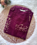 Wine Color shaped V neck Flex Cotton Kurti with Pocket / LSS196