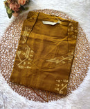 Mustard Yellow Color shaped V neck Flex Cotton Kurti with Pocket / LSS196