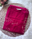 Pink Color shaped V neck Flex Cotton Kurti with Pocket / LSS196
